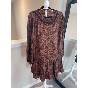 Animal Print Ruffle Dress